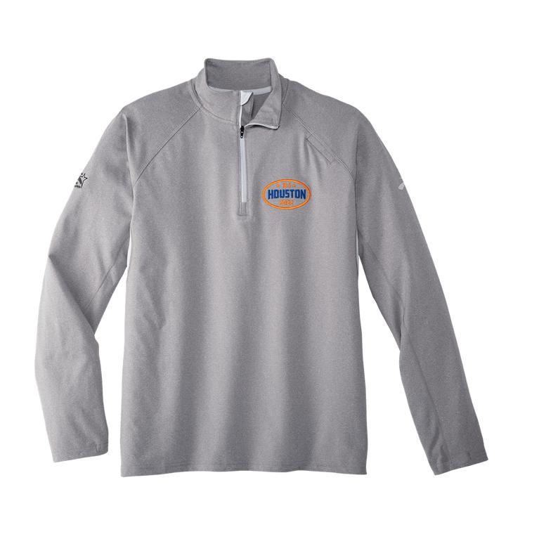 Brooks Men's HOUSTON22 DASH 1/2 ZIP Long Sleeve Running Shirt - Heather Ash/13.1 Houston/Grey - Cana